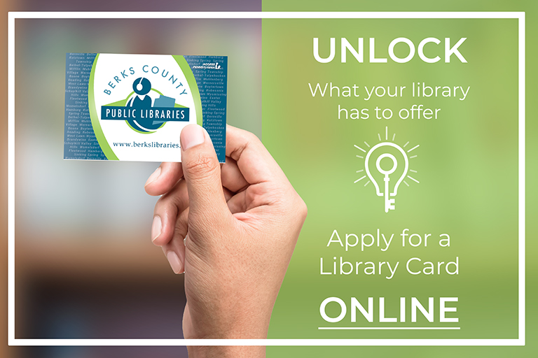 hand holding berks county public libraries card