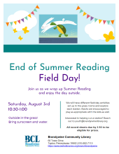 End of Summer Reading Field Day