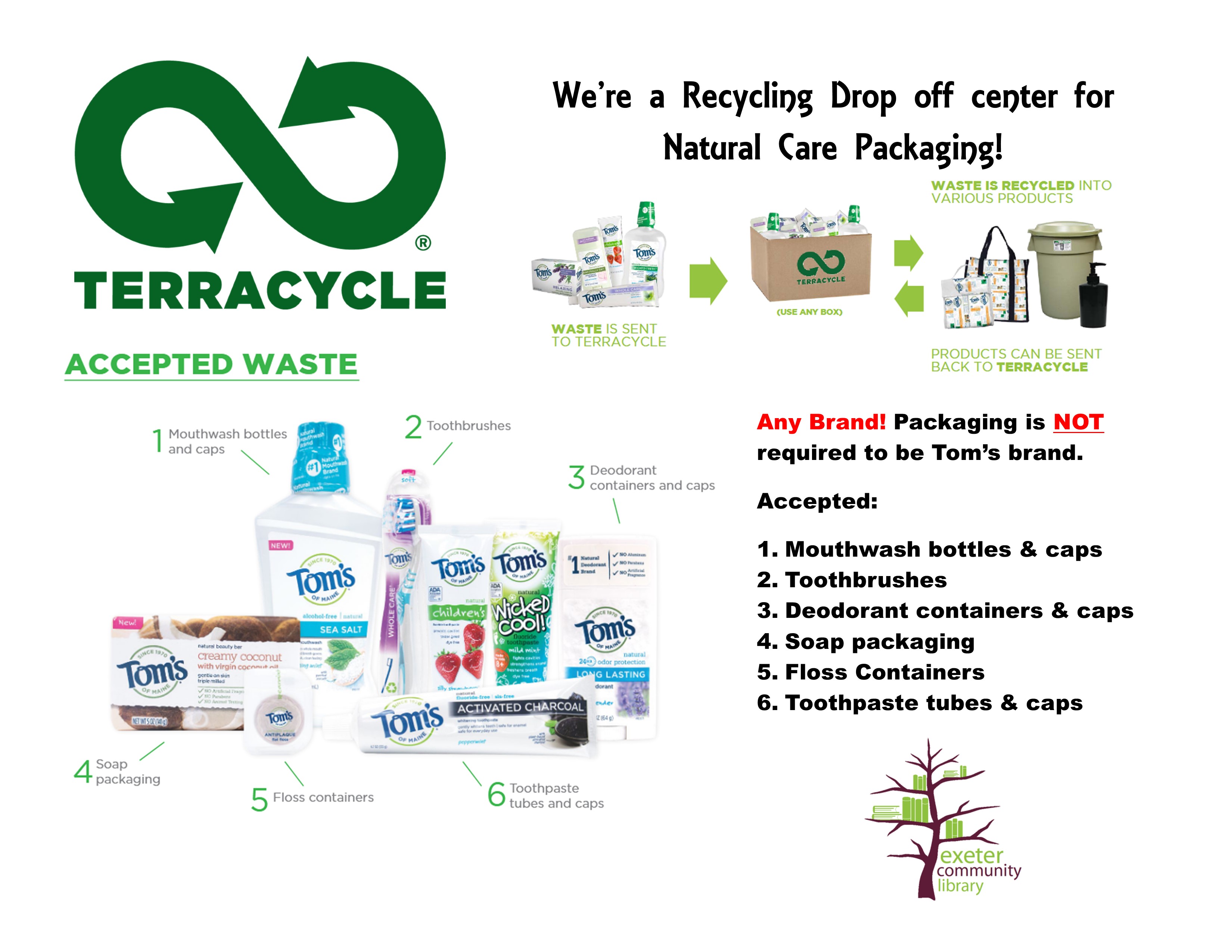 Terracycle Drop off Center for Natural Care products