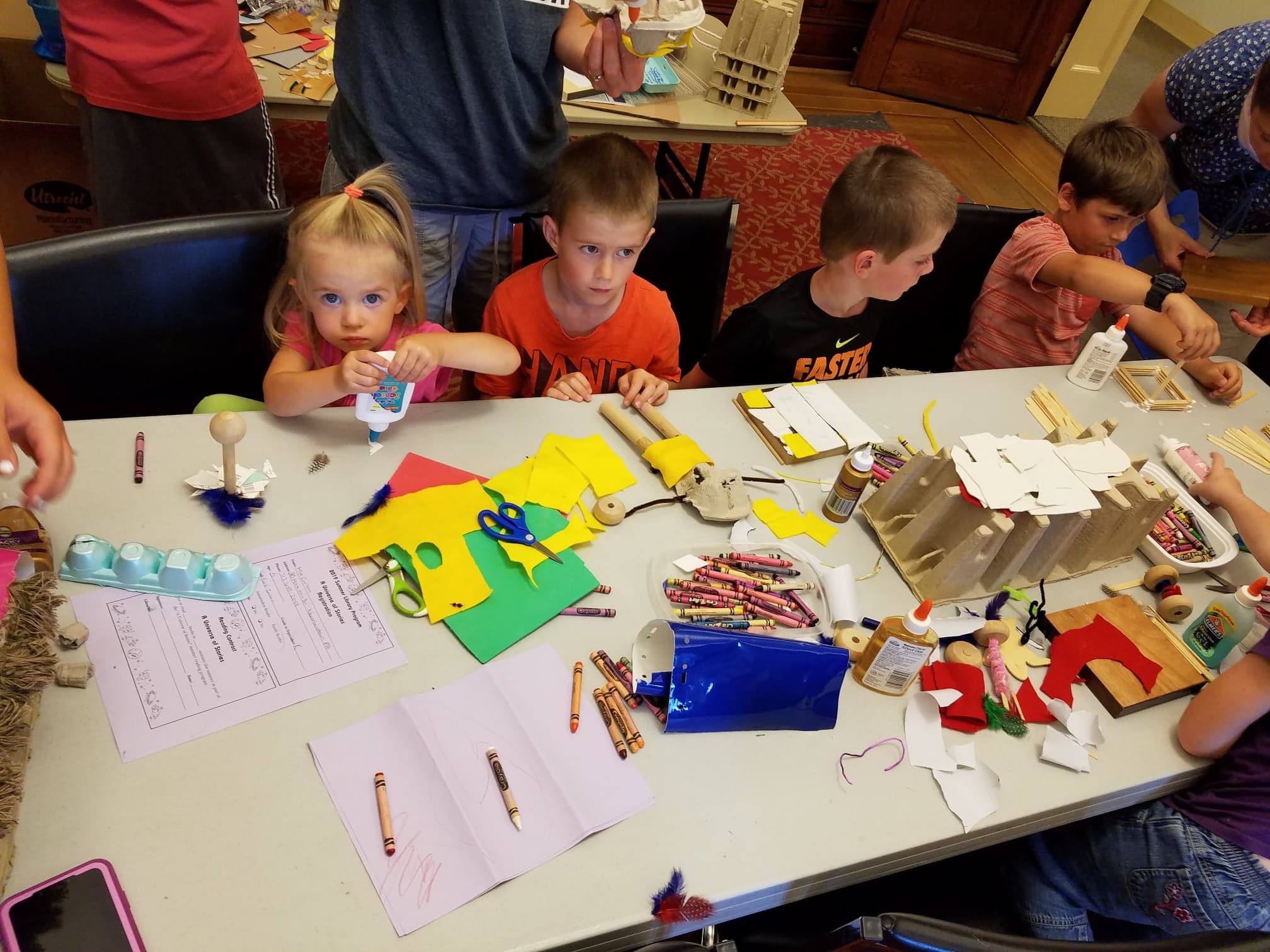Picture of children making story time crafts