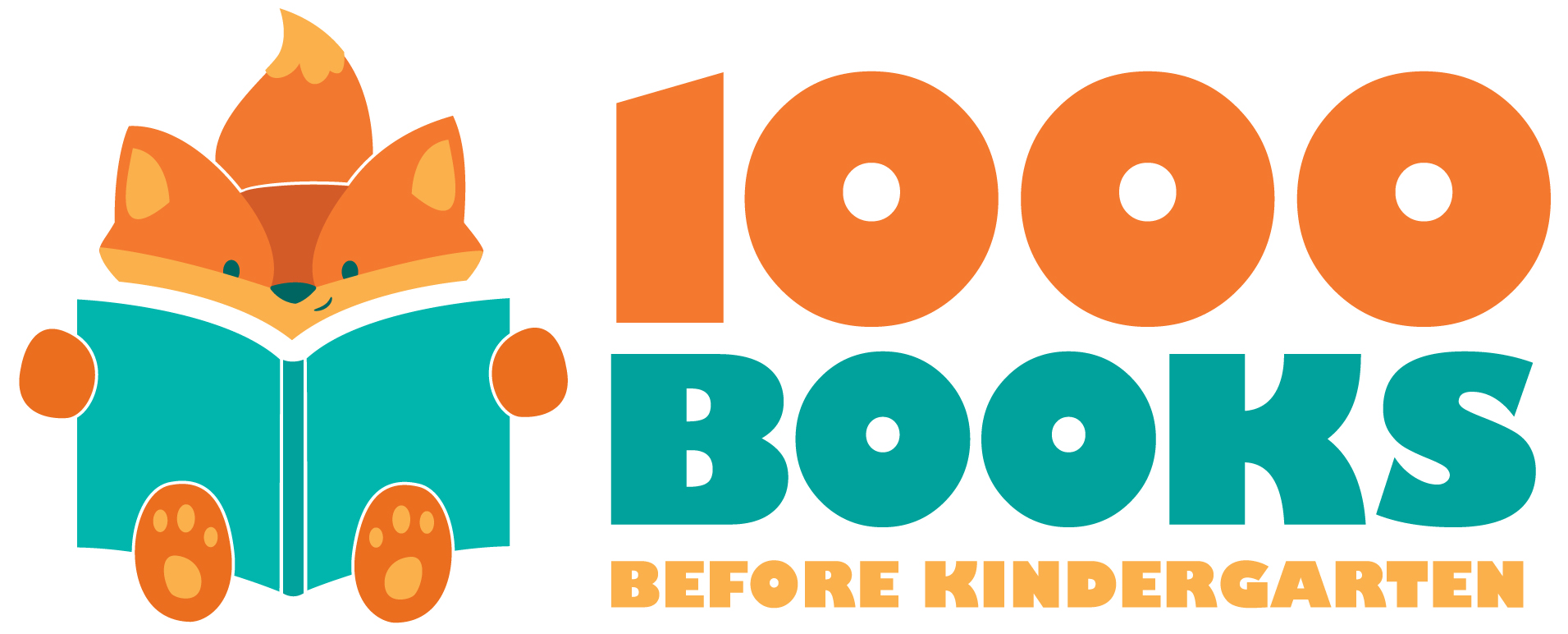 1000 books graphic of fox reading