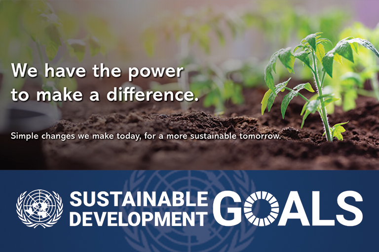 Text: we have the power to make a difference. Simple changes we make today, for a more sustainable tomorrow."