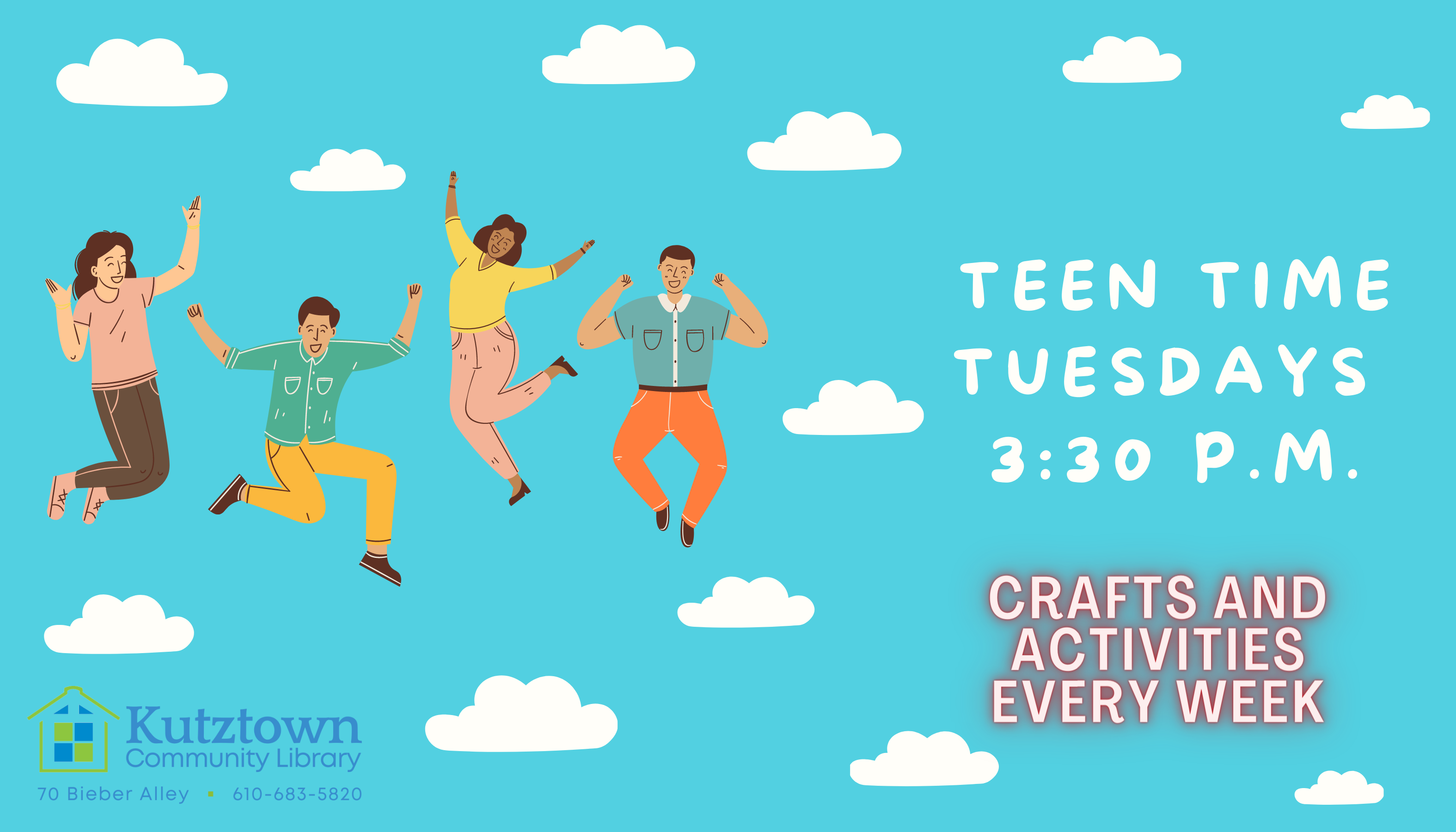 Teen Time takes place Tuesdays at 3:30 p.m.