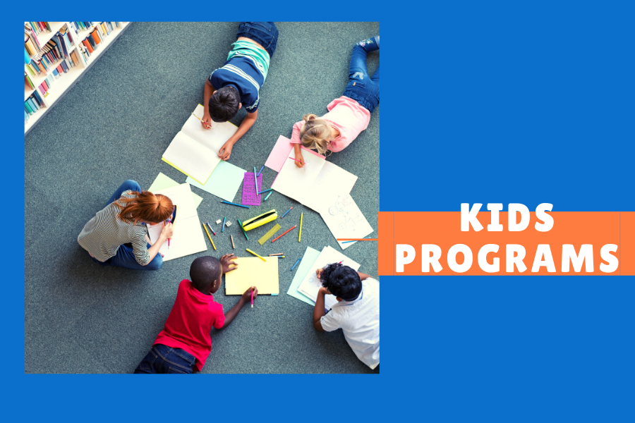 Kids Programs (kids coloring on the floor)