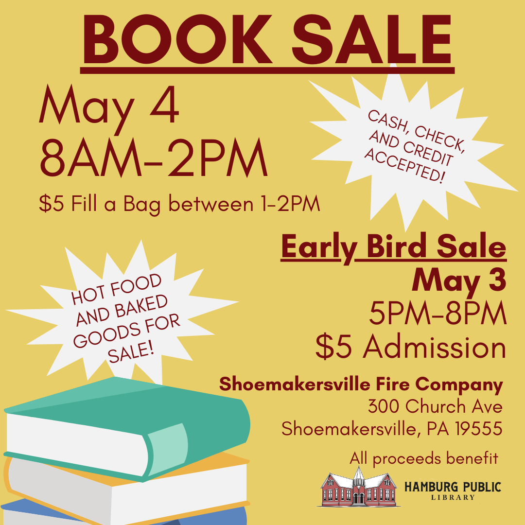 Book Sale-May 4 8AM-2PM