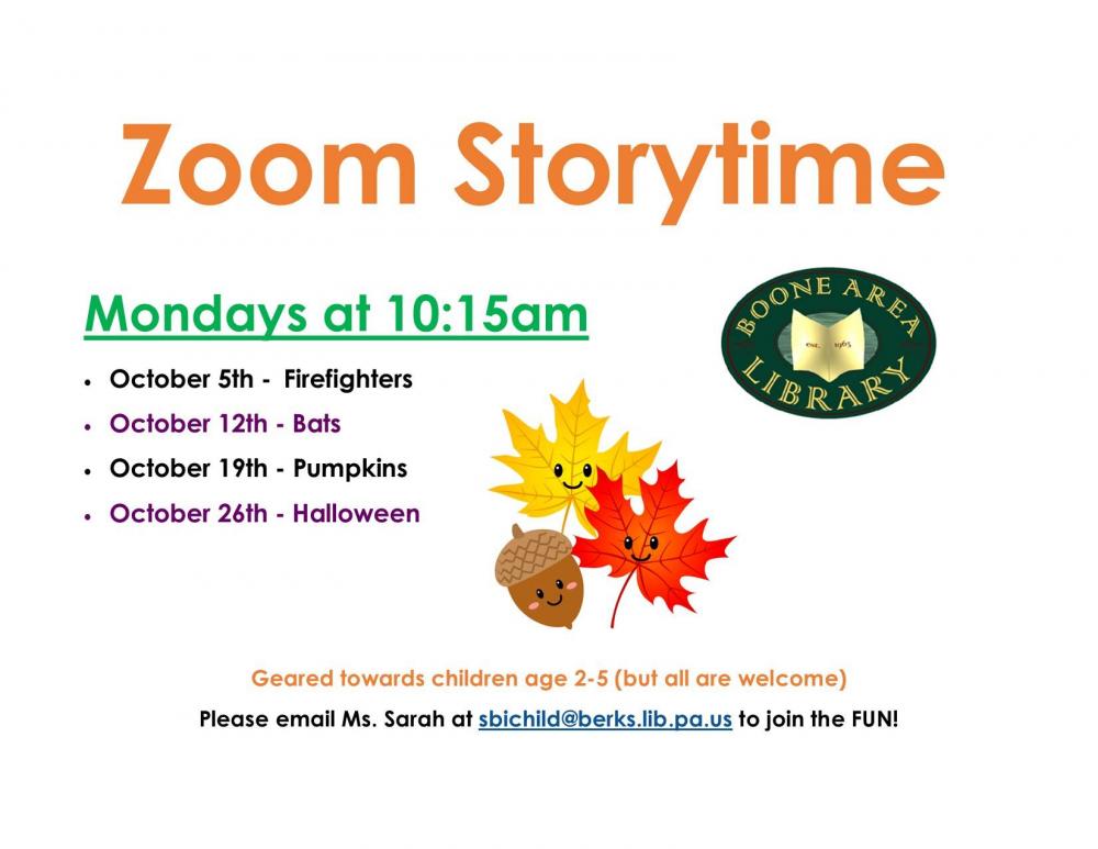 Zoom Storytime - Boone