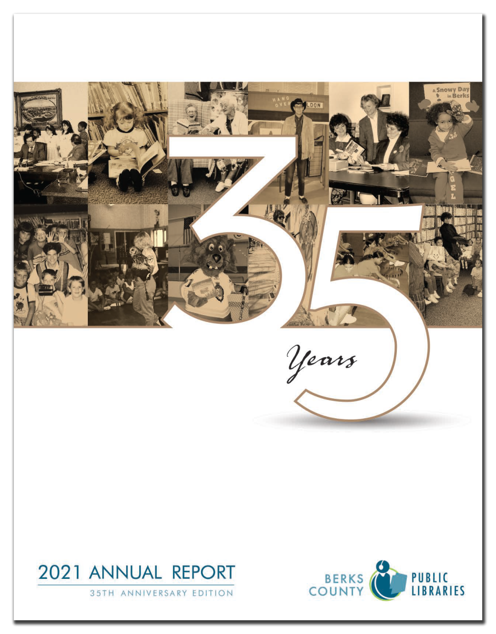 berks county public libraries 2021 annual report cover - 35th Anniversary edition