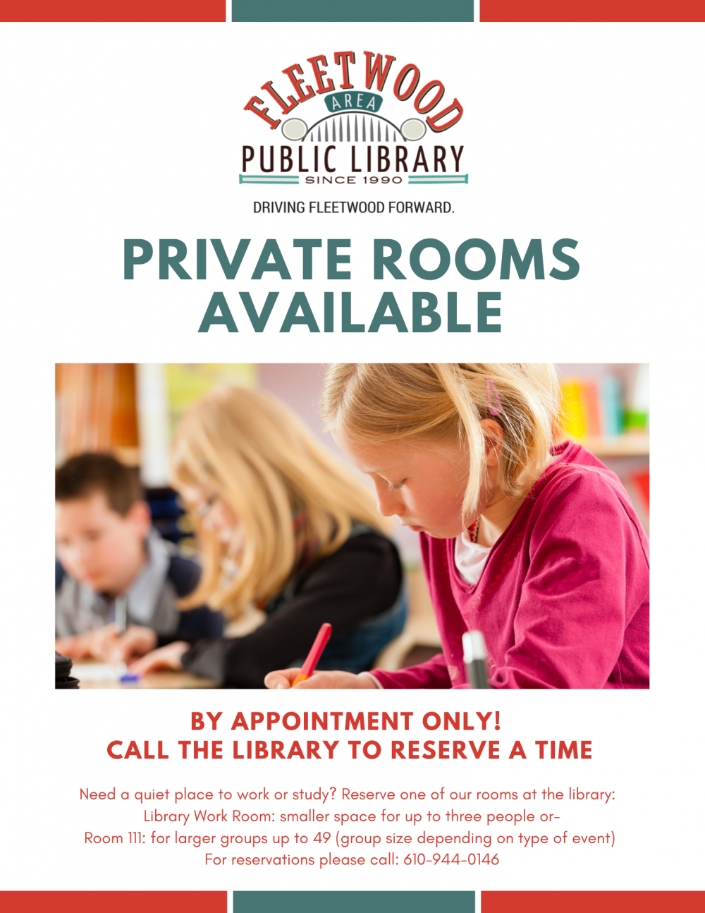 private rooms available to reserve