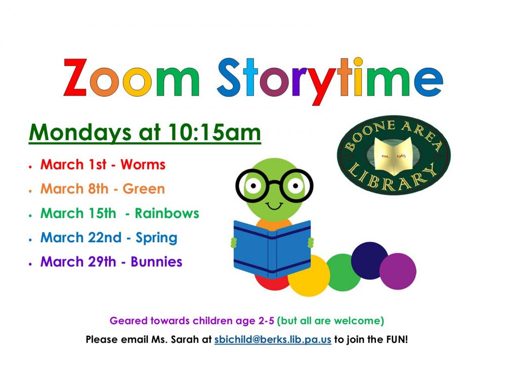 March Zoom Storytime