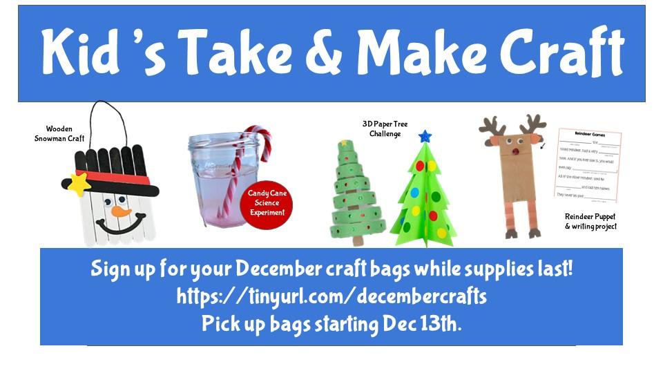 Kids' Take and Make December program details