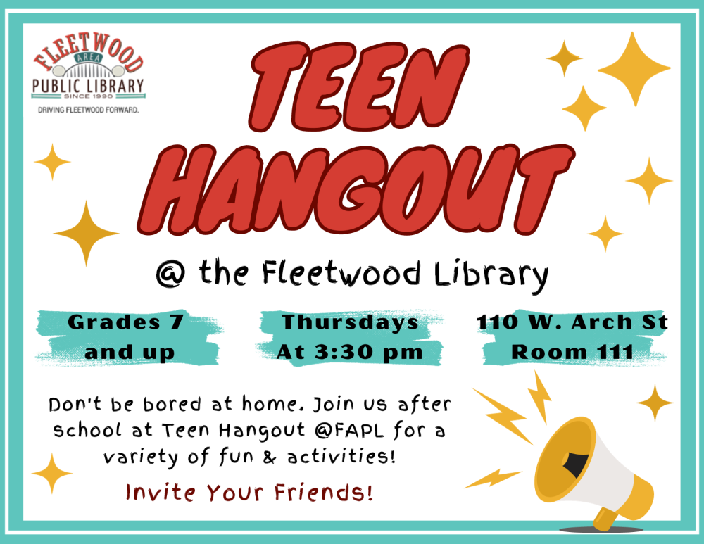 Teen hangout flyer