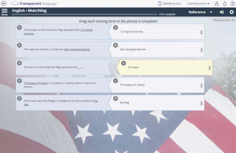screenshot sample of the American Citizen Test courses