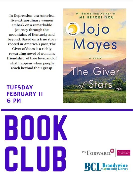 Book Club 2/11 to discuss Jojo Moyes' The Giver of Stars