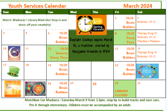 Calendar of March Events