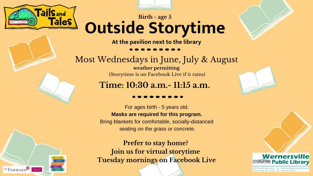 outside storytime flyer with event details