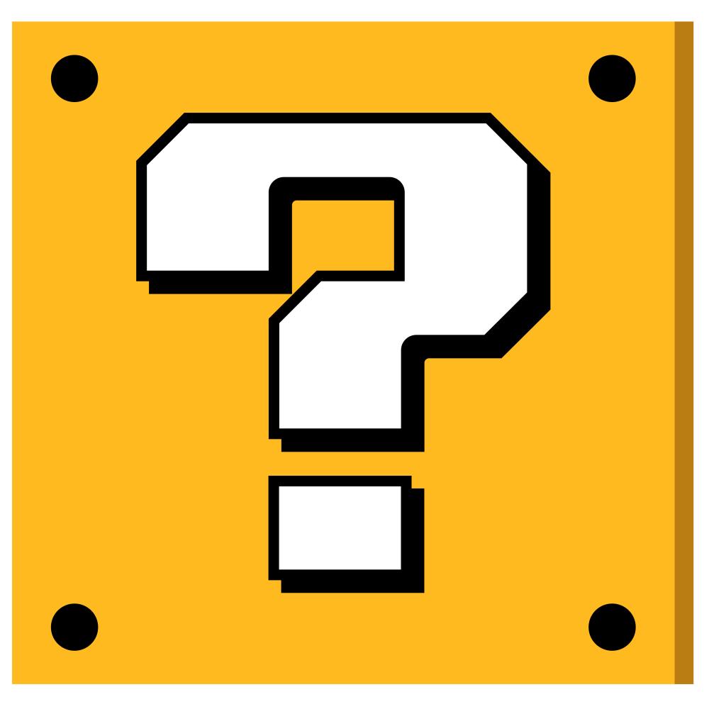 yellow video game question mark