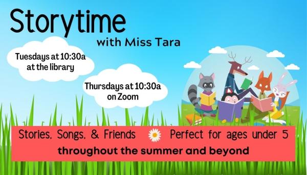 Information on Indoor and Virtual Storytimes with Miss Tara