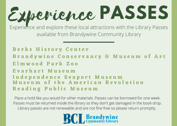 listing of experience passes available at the library