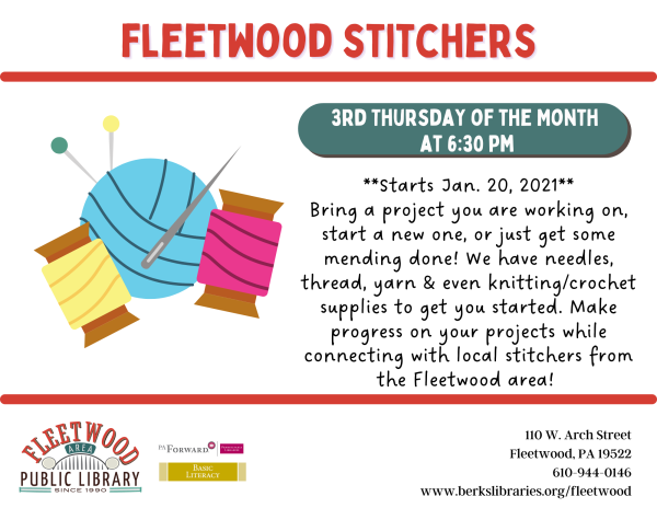 fleetwood stitchers third thursday at 6:30pm