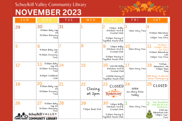 November calendar of events