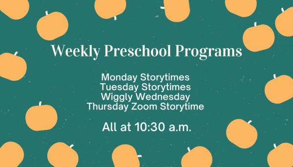 Weekly Preschool Programs can be found on our events highlights.
