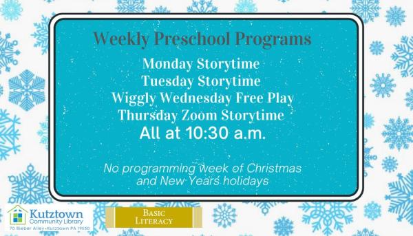 Check out our preschool programs at the library!