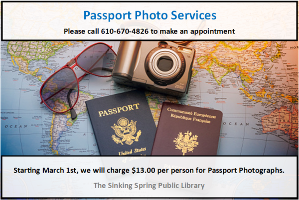 Price change to $13.00 per person for passport photographs