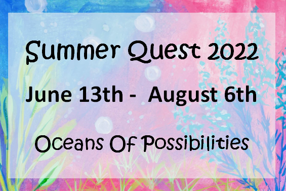 summer quest 2022 over colorful seaweed