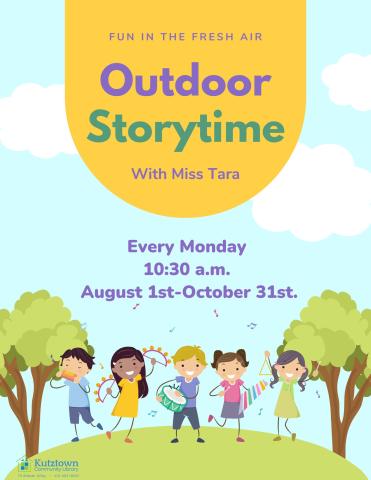 Outdoor Storytime with children playing
