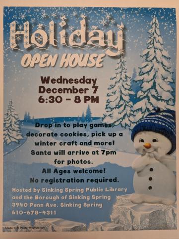 Holiday Open House Snowman Flyer