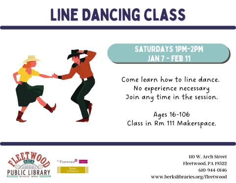 Line Dancing Class Saturdays 1pm