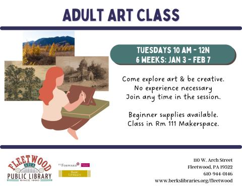Adult Art Club Tuesdays 10-12