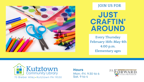 Learn about Art with Yasmine every Thursday at 4:00 p.m. starting February 16th.
