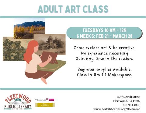 Adult Art Class Tuesdays 10-12