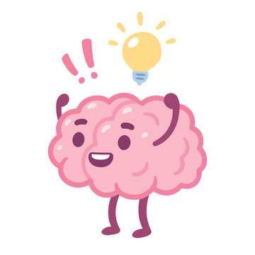 a brain with a happy smile