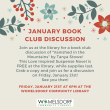 Information about January Book Club Discussion