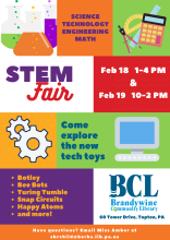 STEM fair flyer for 2/19
