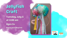 Jellyfish made from coffee filters, streamers and markers
