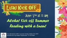 Luau Kick Off flyer, with a flower boarder