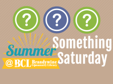 three questions marks with summer logo and text something saturday