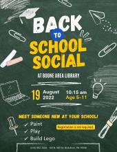 Back to School Social: August 19th at 10:15 am