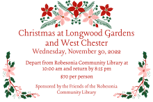 details of event surrounded by Christmas season flowers