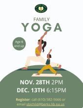Bring a friend or grownup to YOGA at the library!