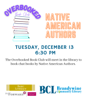 Book Club flyer for December- Native American Authors