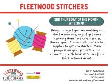 Fleetwood Stitchers 3rd Thursday at 6:30pm