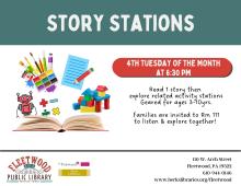 Story Stations 4th Tuesday 6:30pm