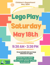 Lego Play May 18th from 9:30-3:30