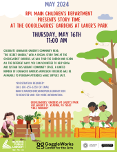 MC Story Time at Goggleworks Gardens on May 16th at 11:00 AM